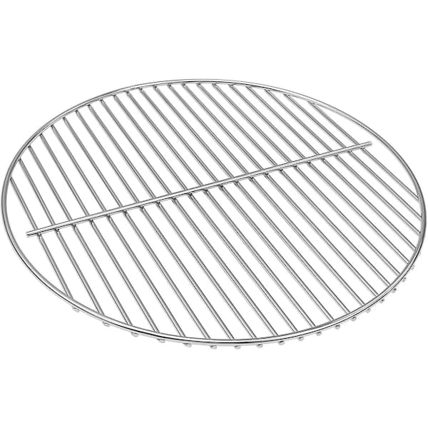 Erstatningsrist for kullgrill, nikkelbelagt stål, rund grillrist for 34 cm kullgriller, sølv