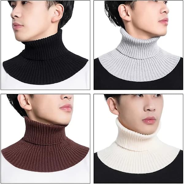Svart strikket turtleneck halsvarmer