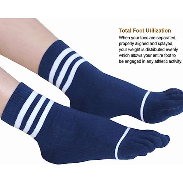 Cotton Toe Socks, Crew, Five Finger, Running, Athletic for Men and Women