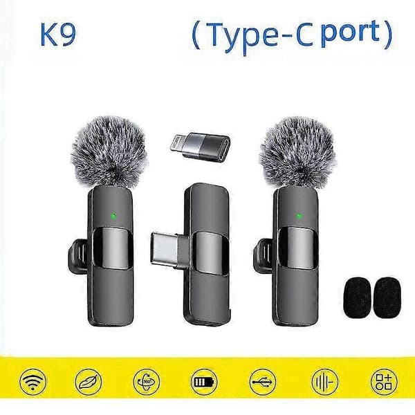 2024-Mini Trådlös Lavalier Mikrofon Mic Telefon För iPhone Typ C Inspelning Vlog-QM