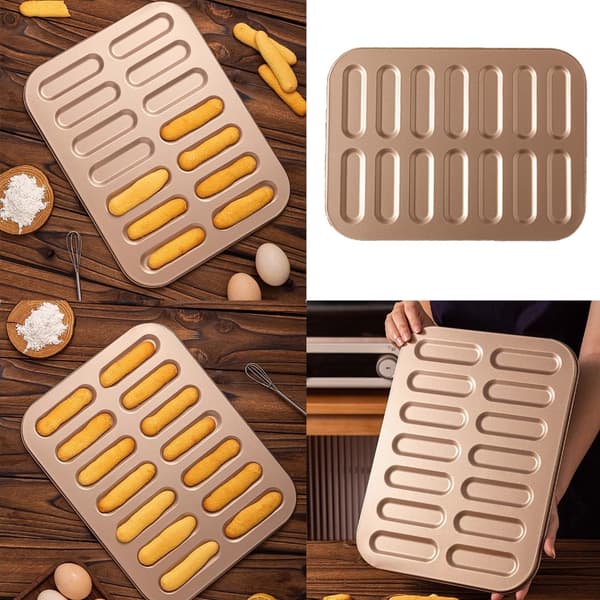 Practical Kitchen Utensil Carbon Steel 14-Finger Cookie Mold Ladyfinger Mold