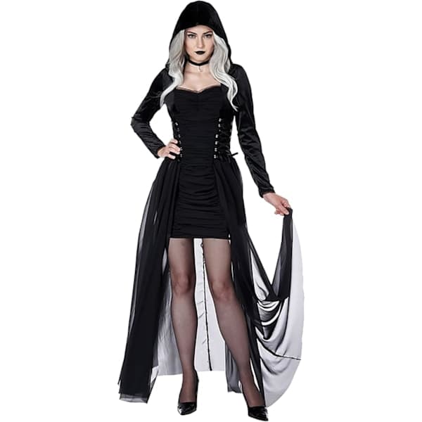 Style Victoria Hatt Protokoll Cosplay -asu Musta ja Punainen Goottilainen Mekko