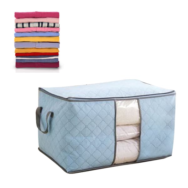 5 Pcs Clothes Storage Bags, Dustproof Quilt Storage Bags, Large Size, Blue