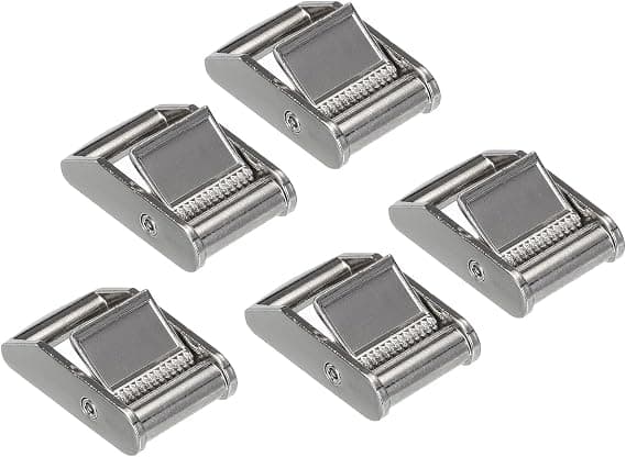 Kamspänne, 5-pack metallspännen med trycklås 2,07 \" för 1 \" 25mm surrningsband, silver
