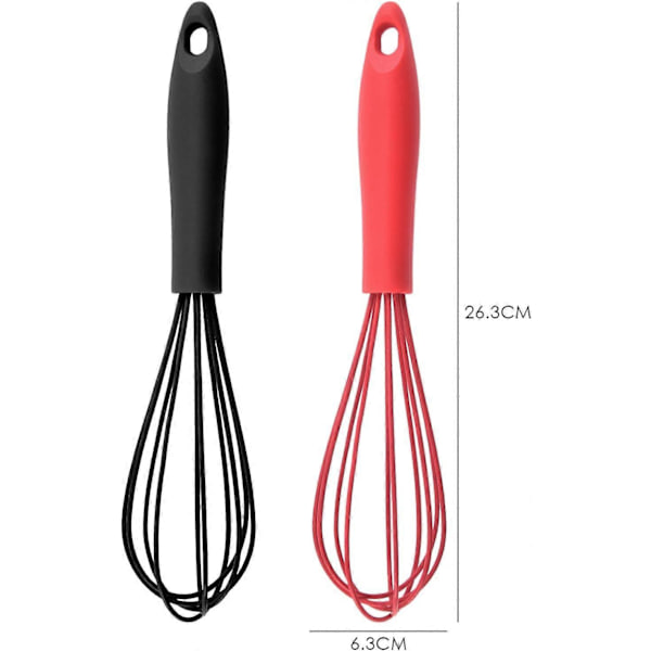 2-pack Silicone Whisks, Non-stick Hand Whisks, Versatile Hand Mixer for Kitchen for Cooking and Baking