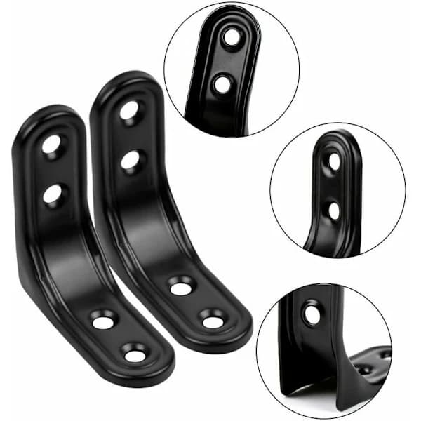 Angle Iron, 10-pack, Black Stainless Steel, Square, 50 mm, Black Fixing Angle, 90 Degree Right Angle
