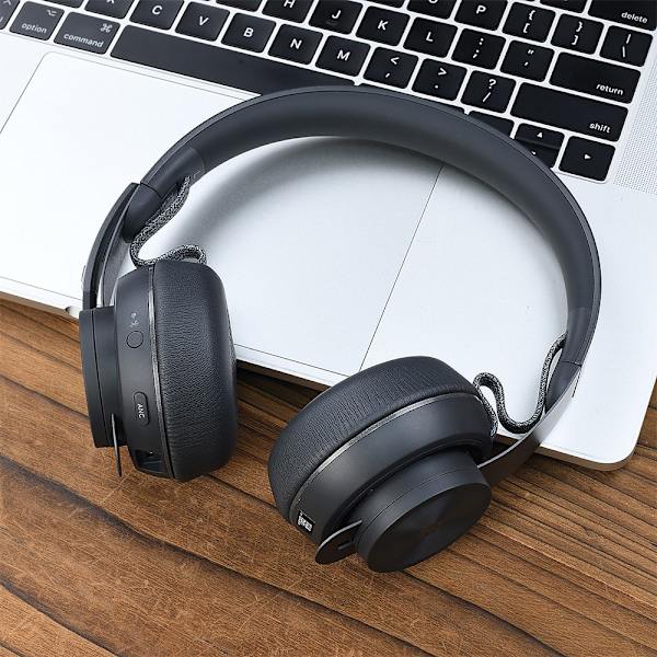 2 stk Erstatningsøreputer Kompatibelt med Logitech Zone Wireless - Grå PU Memory Foam Øreputer Svart