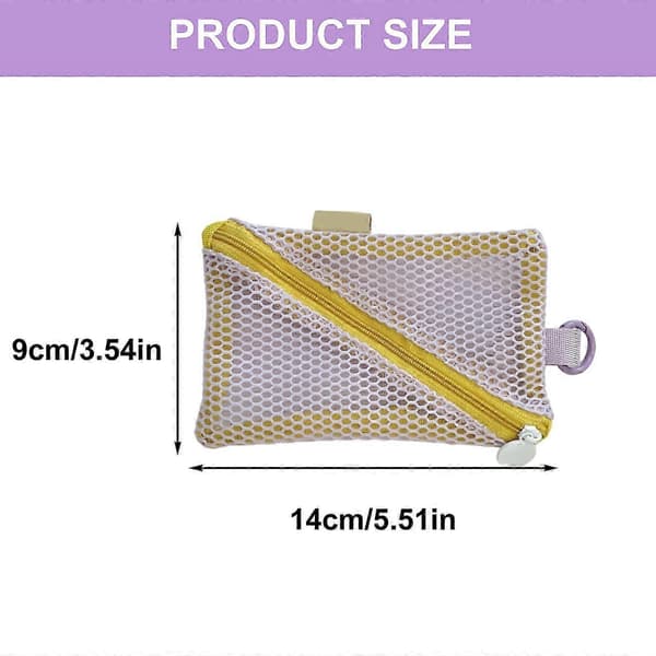 Mesh Coin Purse Lightweight and Breathable Change Pouch Storage Organizer for Coins and Small Items Light Pink Light pink