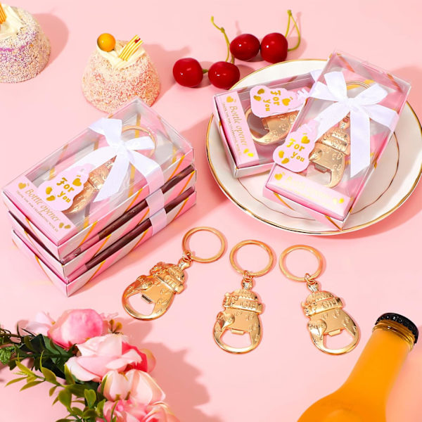 24 stk. babyshower flaskefest til guldbryllup