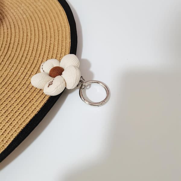 Hatteclips til Rejser på Taske Bomuldsblomst Solhat Opbevaringsholder til Ophængning Hvid