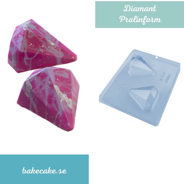 Pralinform Diamant 100g - BWB 1416 - Spesiell 3-delt form Transparent transparent