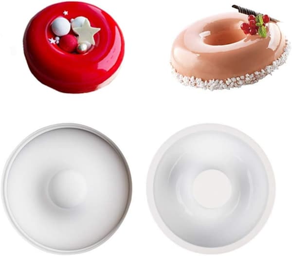 Rund Silikone Donutform - Chokolademousseform - DIY Dekorativ Bageform - Bageværktøj Kage_OF