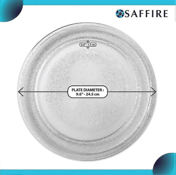 9,6 / 24,5 cm Small Glass Microwave Plate - Flat Bottom