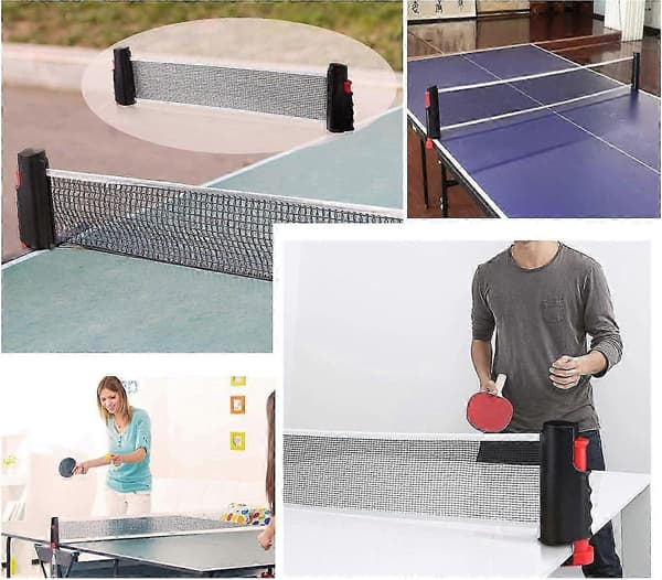 Retractable Table Tennis Net, Portable Ping Pong Net Rack, Perfect for Ping Pong Tables, Desks, Dining Tables, Adjustable Length 190 cm