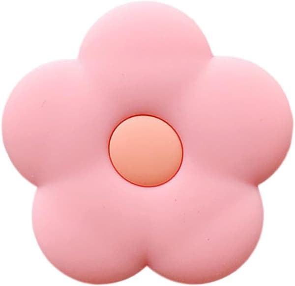 Rosa Daisy Silikone Mobiltelefon Greb Stativ, 1 stk Base og Greb til Telefoner Sød Blomst Mobiltelefon Ringholder (ROSA)