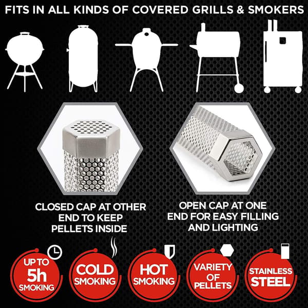 Grillrøyker, Perforert BBQ i rustfritt stål, Røykgenerator