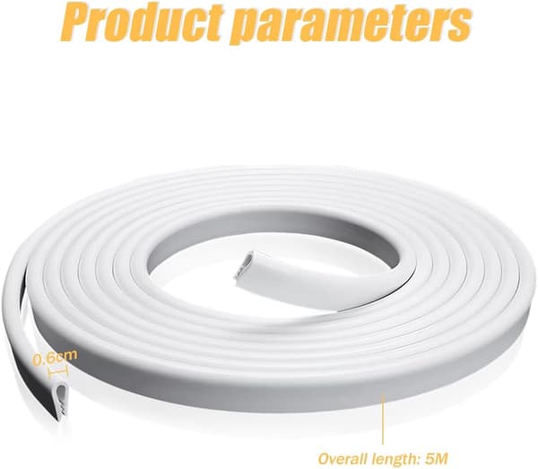 (White) U-shaped car protection strips, 500 cm car protection rubber seal, protective pad, for