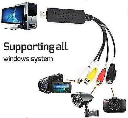 VHS til digital omformer, USB 2.0 videoopptakskort, gammel VHS VCR Mini DV Hi8 DVD til digital omformer for MAC/PC, RCA til USB video [DB]