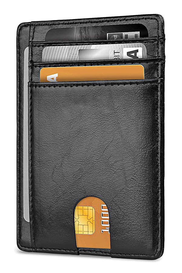 Slank og minimalistisk lommebok for frontlomme, RFID-blokkerende kredittkort