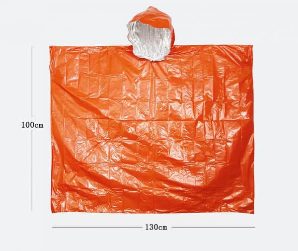 4 kpl - Lämpösadeviitta - 100 x 130 cm - Hätäselviytymisponcho - Lämpöselviytymispeitto
