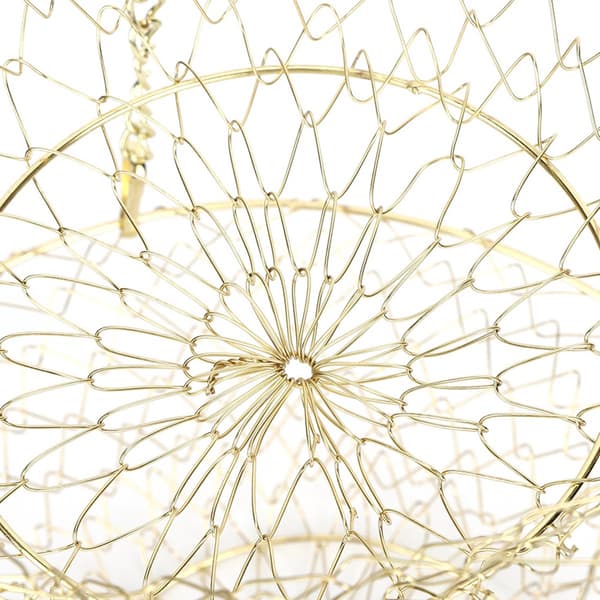 Hanging Fruit Basket - Multifunctional Fruit Basket for Kitchen and Vegetable Storage - 3-Tier Metal Wire Basket with Removable Round Basket - Chain Hook