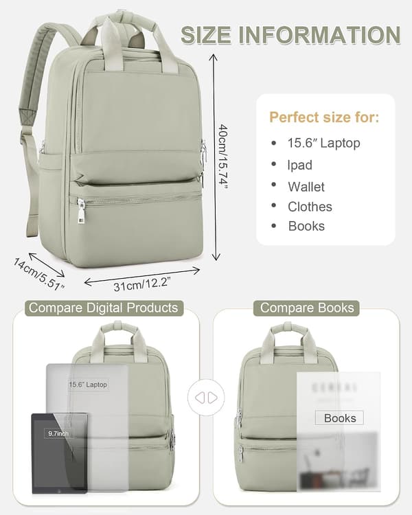 180° Lockable Backpack Super Large Capacity Travel Backpack with Multiple Compartments (Grass Green)
