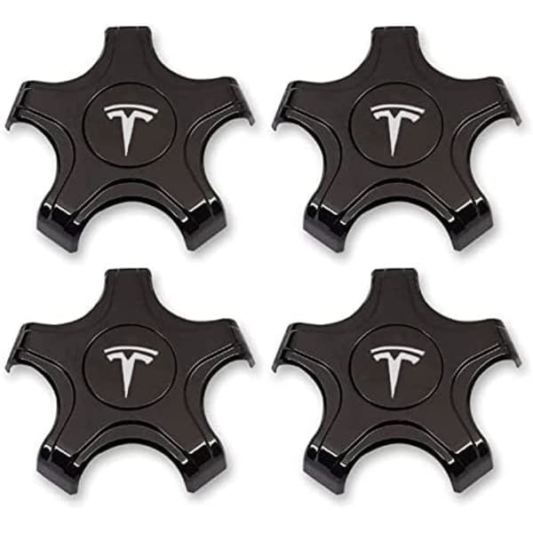 4-pak sorte og hvide Tesla Model 3 hjulkapsler til Aero H