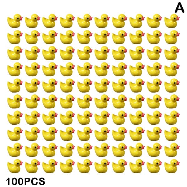 100/200 Pcs Mini Rubber Ducks Miniature Resin Ducks Yellow Small - 100 Pcs Yellow