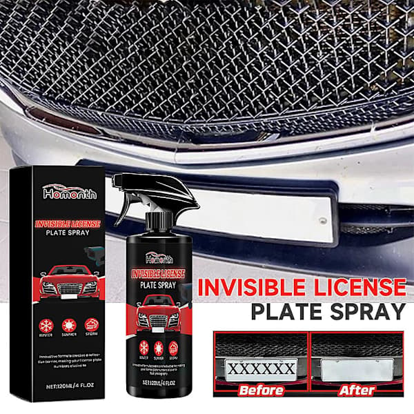 120 ml Usynlig Nummerpladespray Bilnummerplade Langvarig Effektiv Usynlig Nummerpladespray