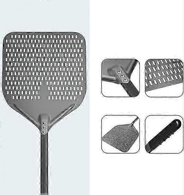 14\" Perforert Pizzaspade Langt Håndtak Hardanodisert Aluminiumoksid Pizzaspade Superstor Svingbar Pizzaspade Profesjonell