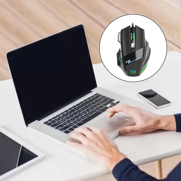 Bajeal G5 RGB Gaming Lysende Mus E-sport Mus Kablet 7D Ildkraft 7 Knapper