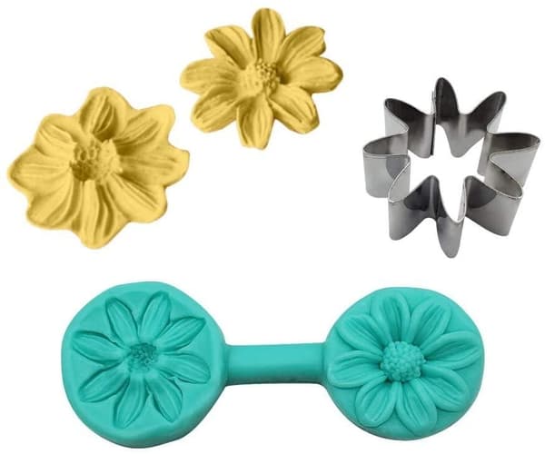 3D Double Veiner with Cutter Margarita Flower, Daisy, Gerbera multifärg multicolor