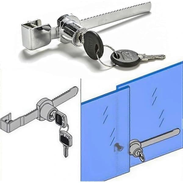 2-pack Sliding Glass Door Latch Locks with Key, Security Locks for Glass Cabinet Doors [CO]