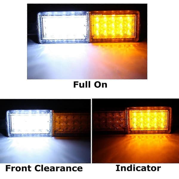 2X Universal 30 LED Bullbar Forreste Blinklys Sidemarkeringslys 10-30V Parkeringslys