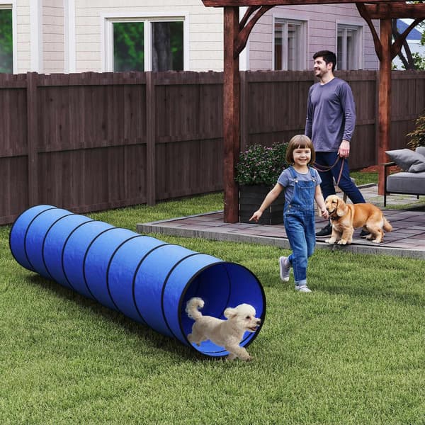 Agilitytunnel for hunder, 300 cm, Oxford-stoff, med anker