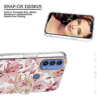 Blomster TPU-etui til Motorola Moto E20 / E30 / E40 (Pink Gardenia)