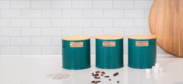 KitchenCraft Te Kaffe Sukker Beholder 1L 3 stk. - Blågrøn 0.75