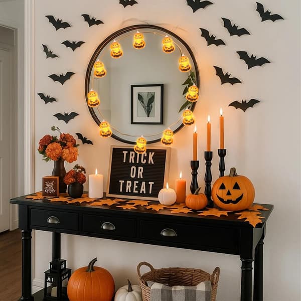 LED lyskæder 3M 20-lys Halloween dekorativ græskar lyskæde (batteriversion)