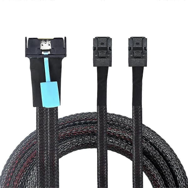 MCIO 8i to 2 X SFF 8643 Cable PCIE Gen5 MCIO 8X to Mini SAS HD SFF 8643 High Speed Cable for Server Datacenter 0.5M