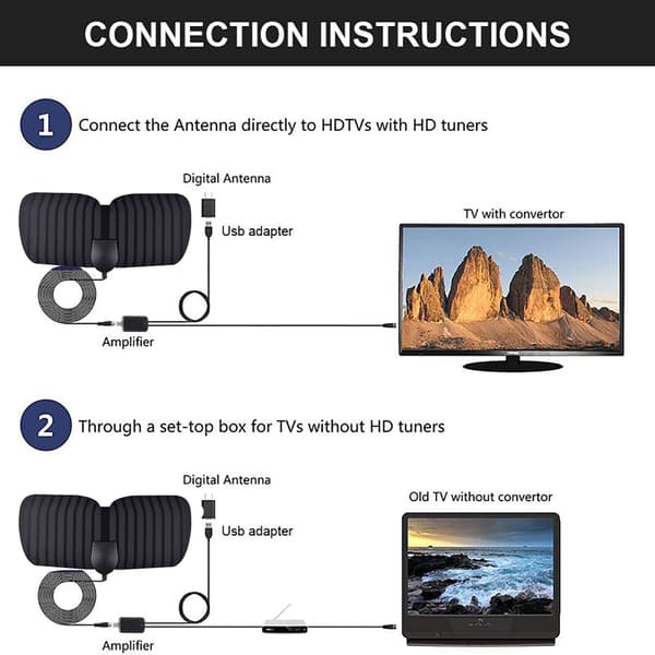 3600 Miles 4K HD Innendørs DVB-T Digital Bakkesignal Mottaker
