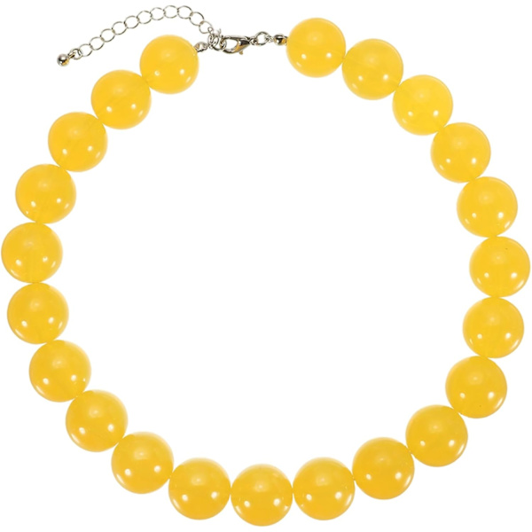 Chunky pärlhalsband gul Yellow