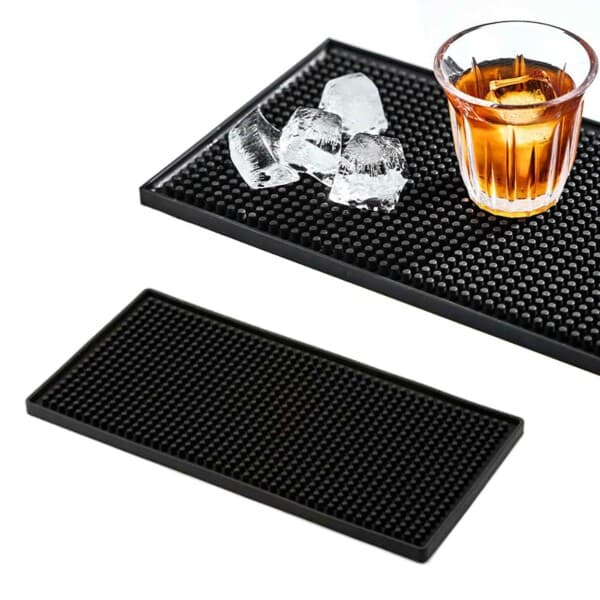Barmatte Gummi Rektangulær 30x15cm Svart svart black
