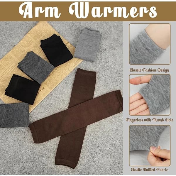 Armvarmere - Unisex armvarmere - 6 par med tommelfingerhul