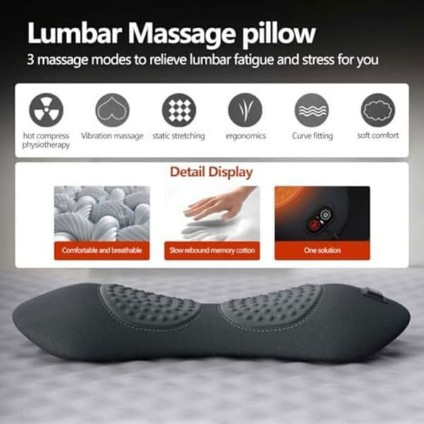 3-i-1 elektrisk rygmassager – LUSKYKA® – Lændetræk – Beroligende vibration – Varmeterapi