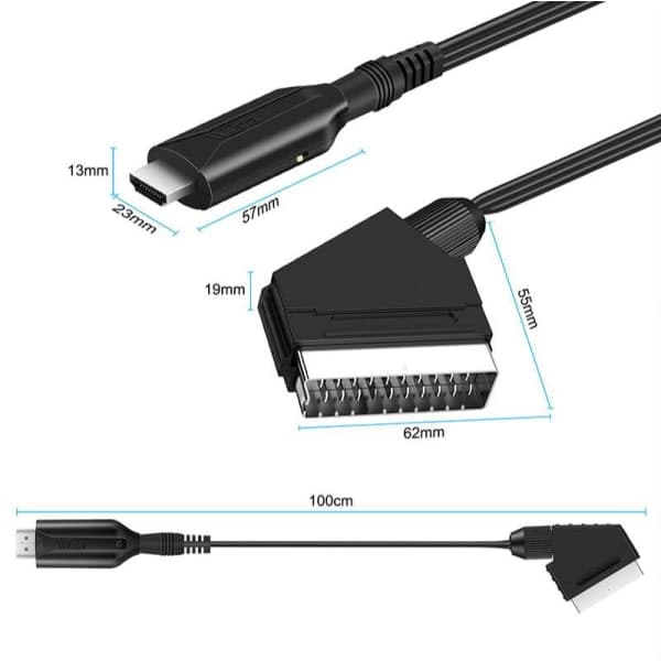 Scart–HDMI-muunnin – 1080P, all-in-one Scart–HDMI-sovitin