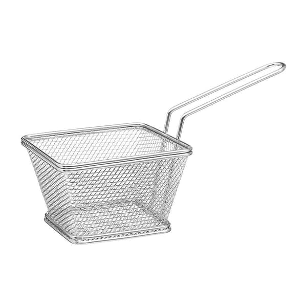 Frityrkorg i rustfritt stål 20,5x9x11cm - Perfekt størrelse Metall utseende silver