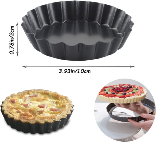 8-hulls Mini Tartform 10 cm med løs bunn for Quiche & Desserter