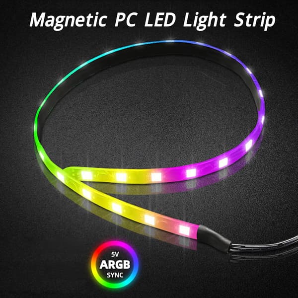 15,7 tommer 5V magnetisk ARGB-stripe ARGB Aura Sync PC LED-stripe for dekorasjon av datakabinett