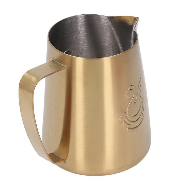 304 Rustfrit Stål Mælkeskumningskande 420ML med Strømlinet Design og Olecranon-tud - Guld