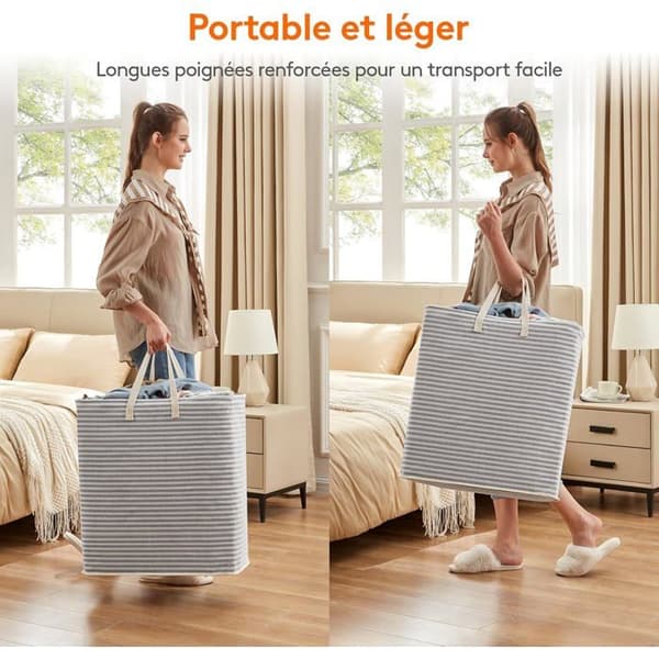 100L Foldable Laundry Basket. Waterproof, with Handles. Ideal for Storing Clothes, Towels, and Toys. Space-Saving.